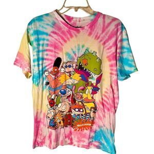 Nickelodeon 1990’s Themed Tye Dye Tshirt Graphic Print Size Medium